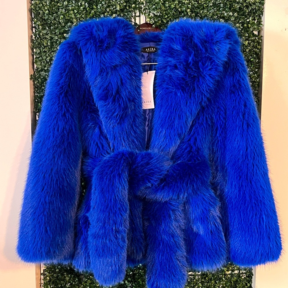 AKIRA Royal Blue Teddy Jacket
